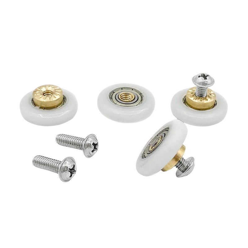 Linwnil 4PCS Shower Door Rollers Runners Wheels Replacement Part Bathroom Glass Door Runner Sliding Shower Door Roller Wheel,19MM - Image 3